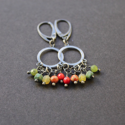 kolczyki z kamieniami Kolczyki Frida Kahlo I