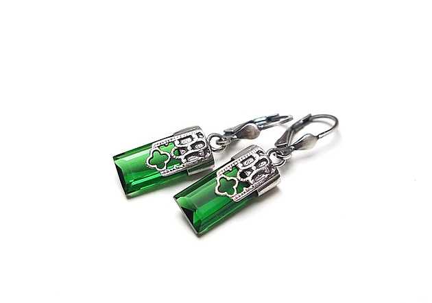 kolczyki z kamieniami Kolczyki Verde
