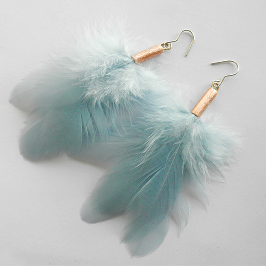 kolczyki z piórami PIÓRKO kolczyki