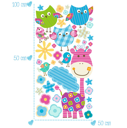 Komplet naklejek - Różowa żyrafa 100cmx50cm Make My Home