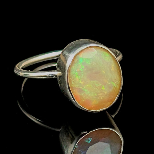 pierścionki srebrne Pierścionek bajeczny elegancki opal