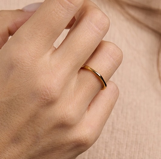 pierścionki złote Złoty pierścionek "Bamboo"- srebro 925 pozłacane
