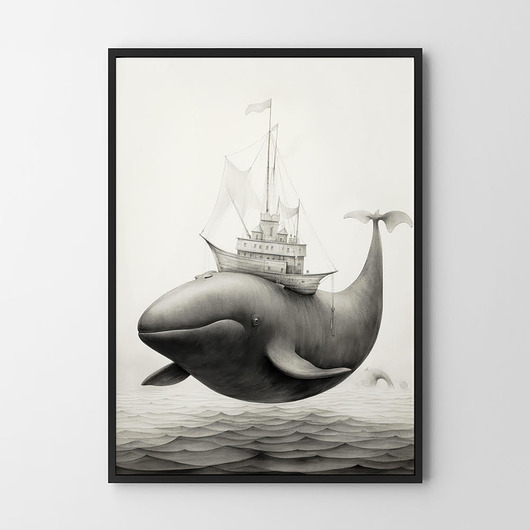 plakaty Plakat Vintage Wieloryb