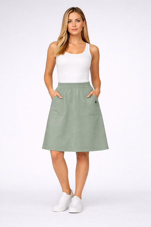 spódnice midi Spódnica Trapezowa  ,,NOEL"  Szałwia