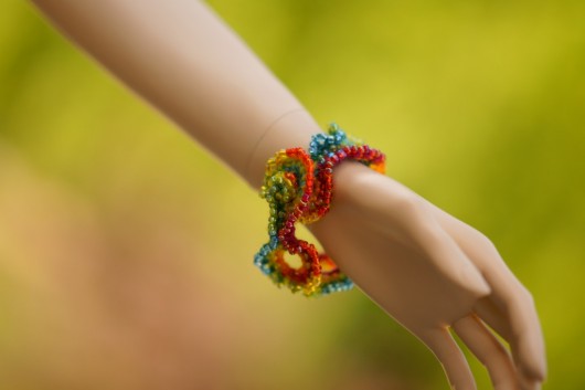 Bransoleta Silk & Glass Rainbow HERBE DESIGN