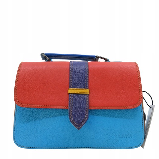 torby na ramię Torebka skórzana do ręki i na ramię, regulowany pasek, kolorowa eko OLIVKA