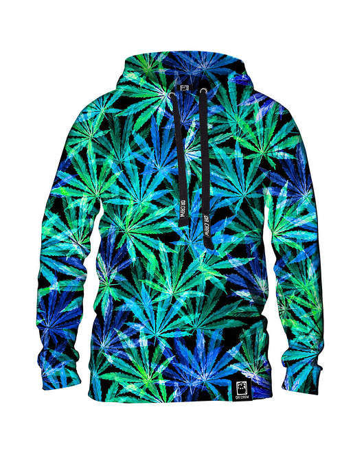 bluza z kapturem damska Damska Bluza z kapturem DR.CROW Hemp Blue