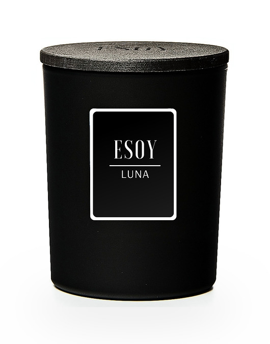 świece zapachowe ŚWIECA SOJOWA LUNA 200 ml - wyciszenie i spokój / czarna