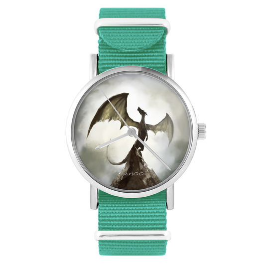 zegarki unisex Zegarek - Smok cienia - turkusowy, nylonowy