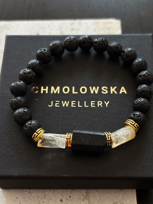 biżuteria męska Bransoletka męska Cytryn i Turmalin