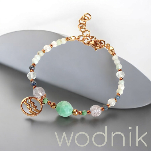 bransoletki z kamieni naturalnych WODNIK - zodiac collection - PREMIUM - nowa wersja
