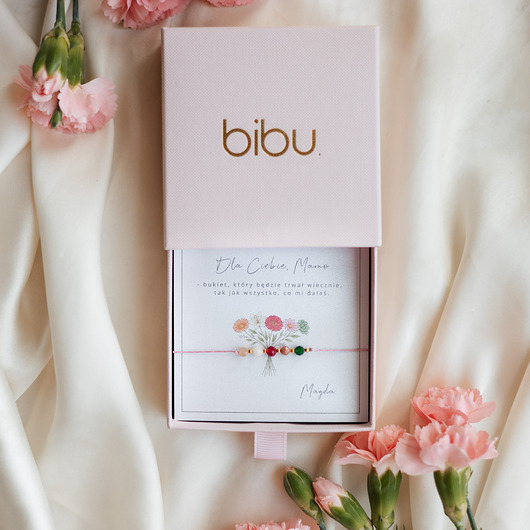 bransoletki na sznurku Bransoletka z kamieni wieczny bukiet, prezent dla mamy, dzień mamy