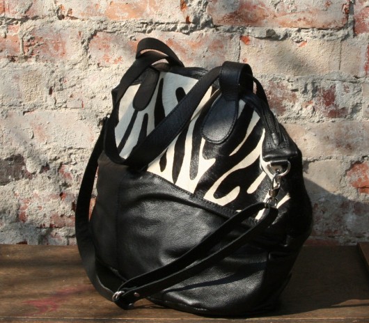 Zebra - torba z futrem Łagoda