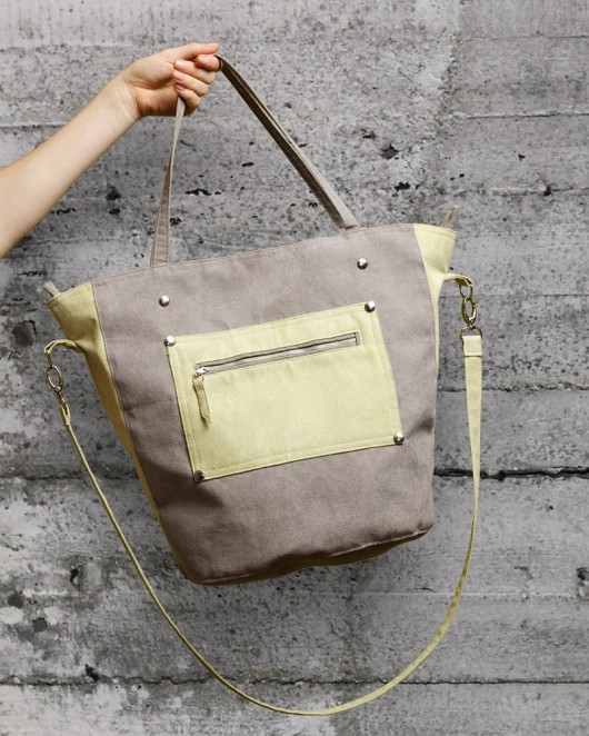 Bucket Bag - Szara + Limonka hairoo