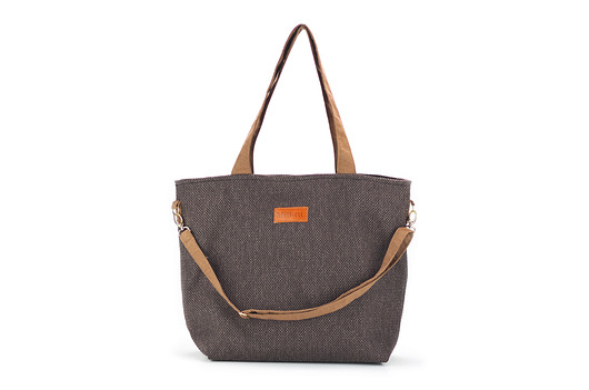 Duża torba shopperka Mili Duo Braid - brown Militu