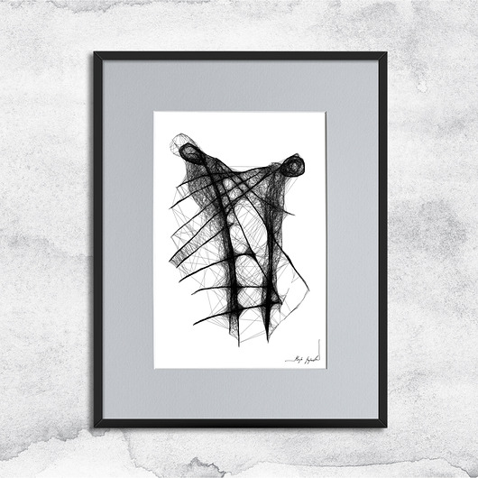 grafiki i ilustracje Minimalistyczna grafika z ramą - nr 51 - para