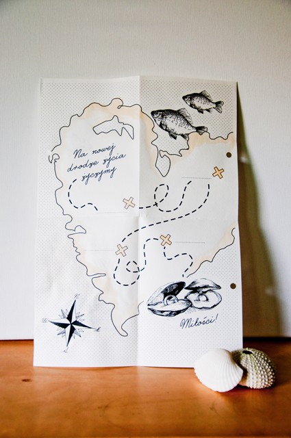Piracka mapa ślubna dla Młodych Małży Fusherka