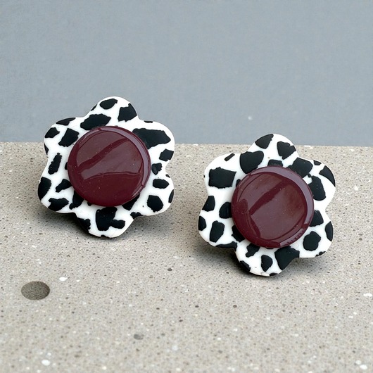 kolczyki z masy plastycznej Kolczyki Kwiatki Chess