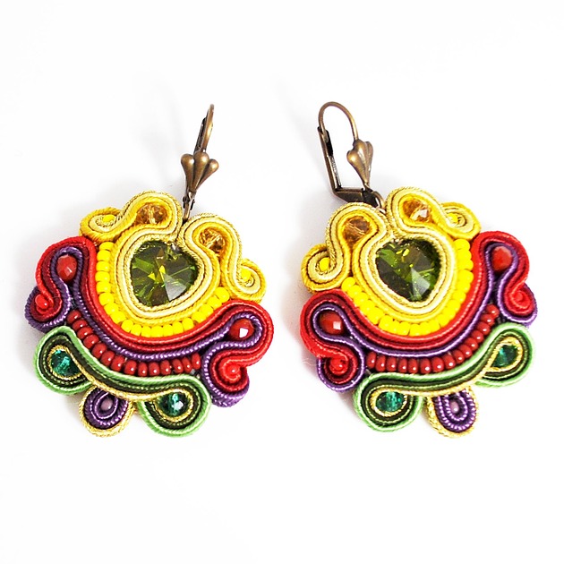 kolczyki soutache Sutaszowe kolczyki OLIVE