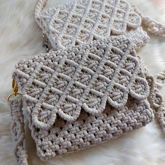 kopertówki Kopertówka handmade ze sznurka bawełnianego 