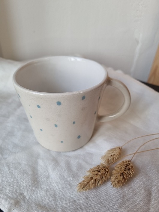 kubki Kubek ceramiczny ręcznie malowany KROPKI