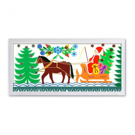 Meeting Santa Claus (Art Papercut) na ludowo