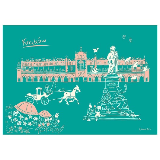 Plakat Kraków Sukiennice Gliniana Kura