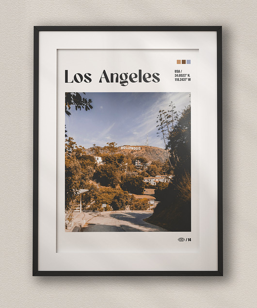 plakaty Minimalistyczny plakat Los Angeles USA  - Do salonu, sypialni, biura