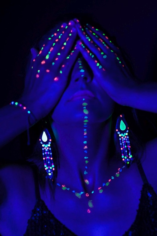kolczyki soutache Elektro L - neonowe kolczyki, srebro