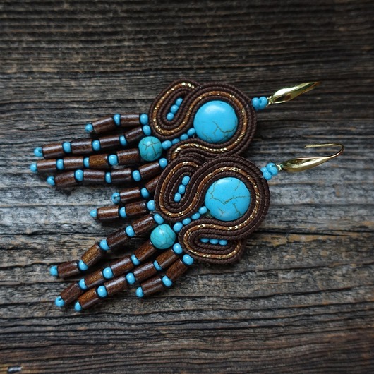 kolczyki soutache Boho kolczyki soutache