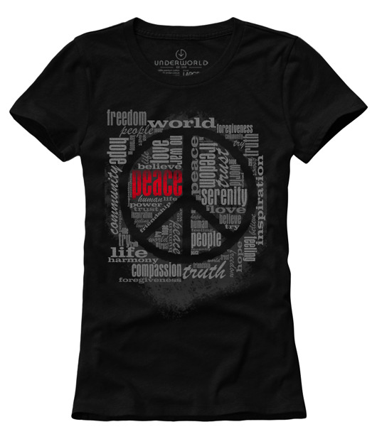 t-shirt damskie T-shirt damski UNDERWORLD Peace czarny