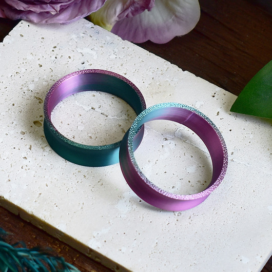 biżuteria różna Tunele do uszu 10-100mm / zielono-fioletowe / plugi, tunele siodłowe