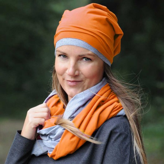 ZESTAW CZAPKA PLUS KOMIN TUBA pomaranczowy purol design