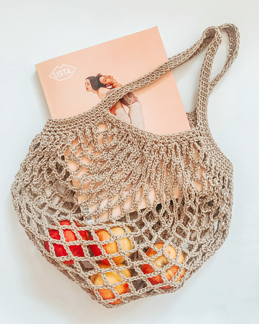 torby na ramię Torba "paryżanka" ze sznurka beżowa