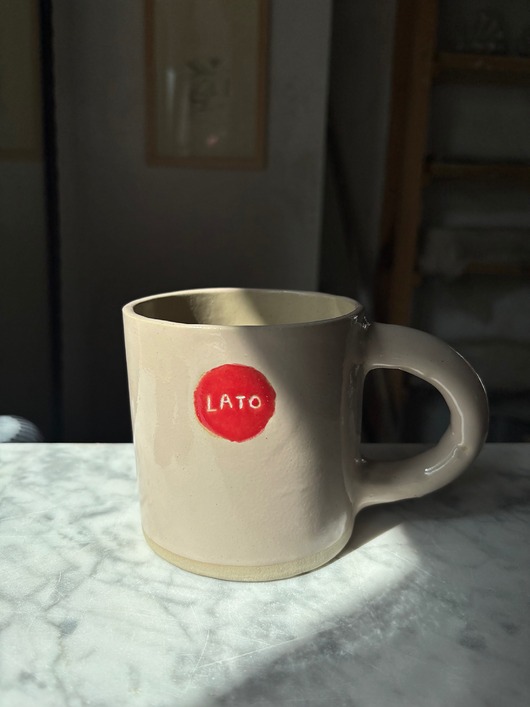 kubki i filiżanki Duży Ceramiczny Minimalistyczny Kubek Różowy Lato 500 ml