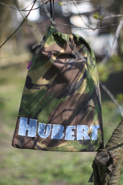 worek na kapcie, imię na zamówienie HUBERT blague