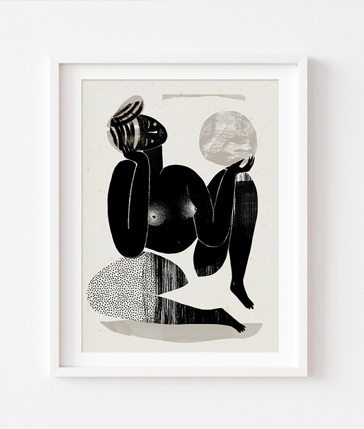 grafiki i ilustracje kobieta i jej księżyc  seria limitowana