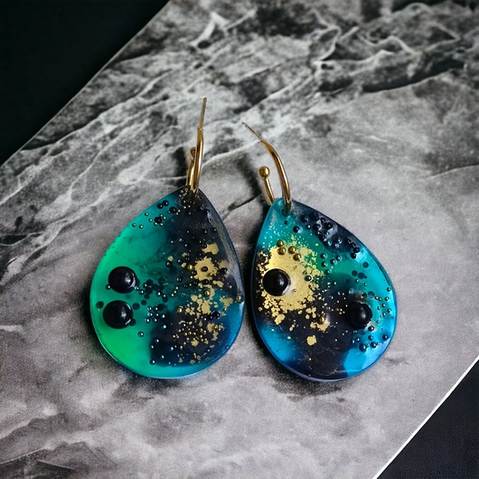 kolczyki z żywicy UNIKATOWE kolczyki z żywicy : kolekcja PICASSO