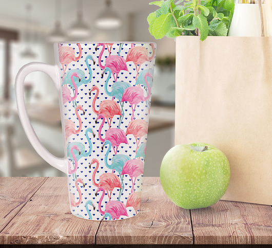 Kubek Latte z nadrukiem - Flamingi AllbagAllprints