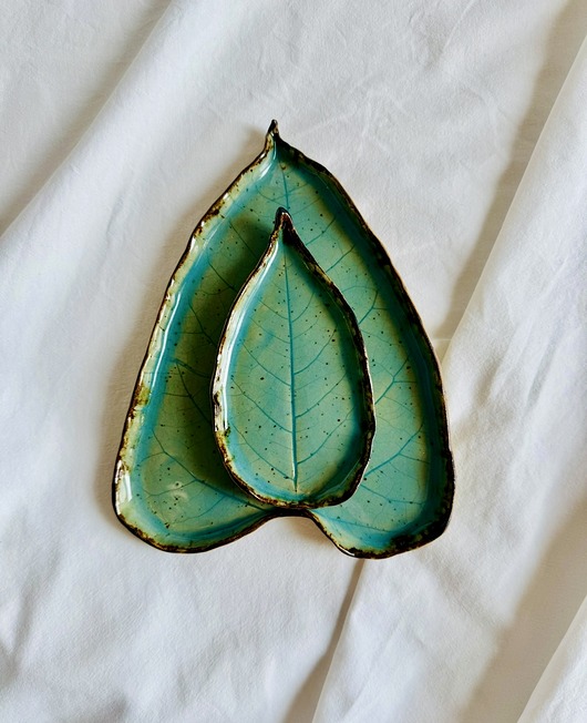 patery i talerze Zestaw liści ceramicznych ORGANIC