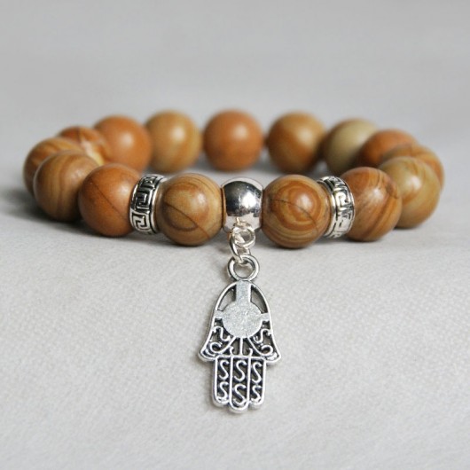 jaspis drzewny & HAMSA kaktusia