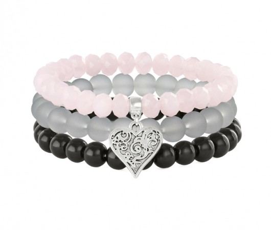 Simply Charm-Pink,black, gray & silver trio. Lavoga