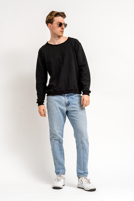 bluzy męskie Bluza męska basic"ETHAN" czarna