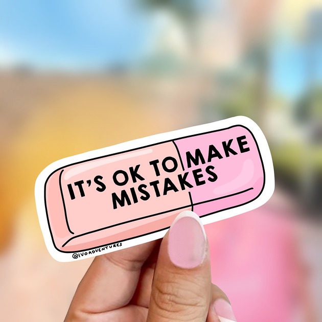 naklejki i wlepy Naklejka - Gumka - It's ok to make mistakes