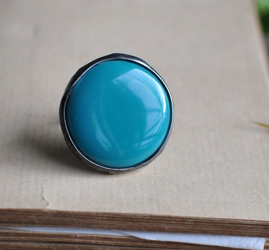 pierścionki - różne Duży pieścionek TURKUS