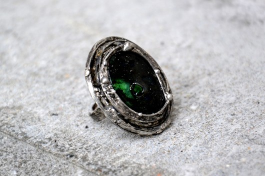 pierścionki srebrne Pierścionek Odrobina zieleni