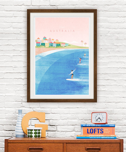 Australia - vintage plakat A3 art giclee minimalmill