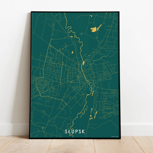 plakaty Mapa plakat - Słupsk - różne kolory