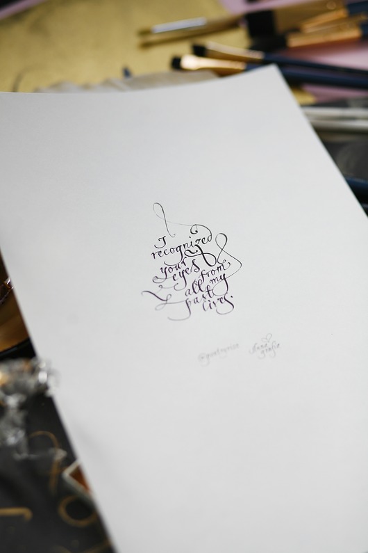 plakaty Plakat kaligrafia: I recognized your eyes from all my past lives