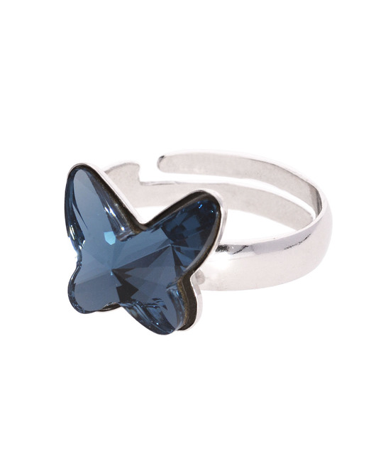 pierścionki srebrne Srebrny pierścionek niebieski motyl Swarovski